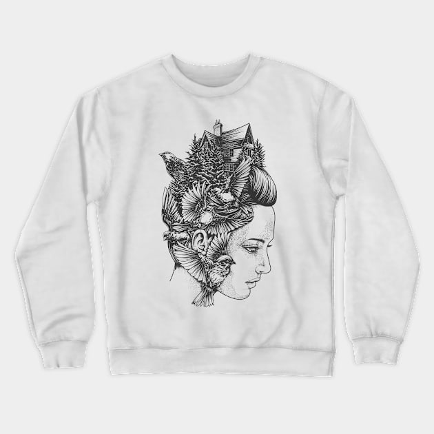 House Sparrow Crewneck Sweatshirt by Kensuke